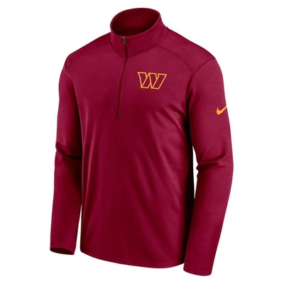 Shop Nike Burgundy Washington Commanders Pacer Half-zip Top