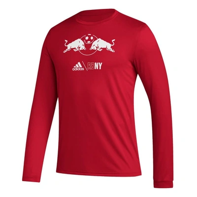 Shop Adidas Originals Adidas Red New York Red Bulls Icon Aeroready Long Sleeve T-shirt