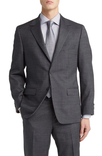 Daniel Hechter Norris Plaid Wool Suit In Grey