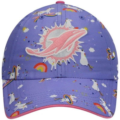 Shop 47 Girls Preschool ' Purple Miami Dolphins Unicorn Clean Up Adjustable Hat