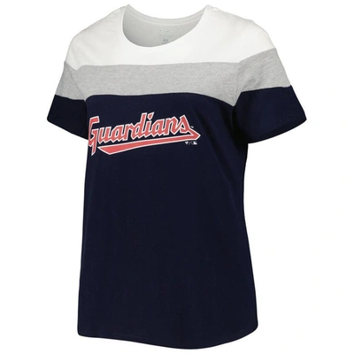 Shop Profile Navy/heather Gray Cleveland Guardians Plus Size Colorblock T-shirt