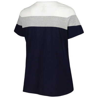 Shop Profile Navy/heather Gray Cleveland Guardians Plus Size Colorblock T-shirt