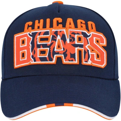 Shop Outerstuff Youth Navy Chicago Bears On Trend Precurved A-frame Snapback Hat