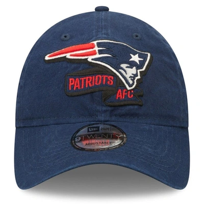 Shop New Era Youth  Navy New England Patriots 2022 Sideline Adjustable 9twenty Hat