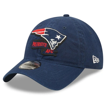 Shop New Era Youth  Navy New England Patriots 2022 Sideline Adjustable 9twenty Hat