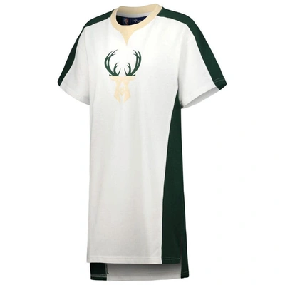 Shop G-iii 4her By Carl Banks White Milwaukee Bucks Free Throw T-shirt Dress
