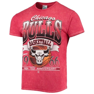 Shop 47 ' Red Chicago Bulls 75th Anniversary City Edition Mineral Wash Vintage Tubular T-shirt