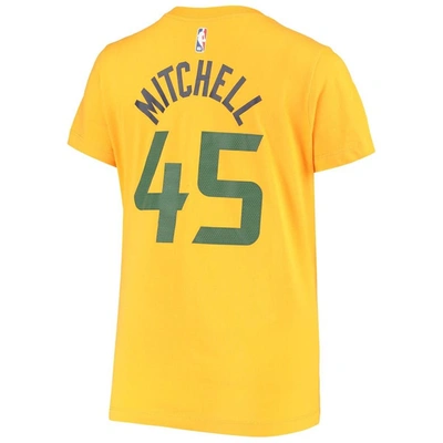 Shop Nike Donovan Mitchell Gold Utah Jazz 2019/20 City Edition Name & Number T-shirt