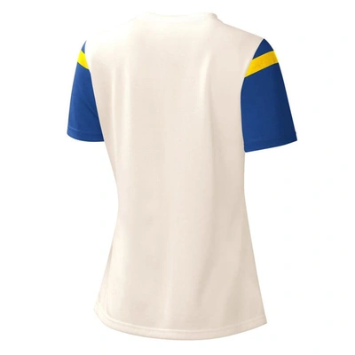 Shop Starter White Los Angeles Rams Kick Start V-neck T-shirt In Cream