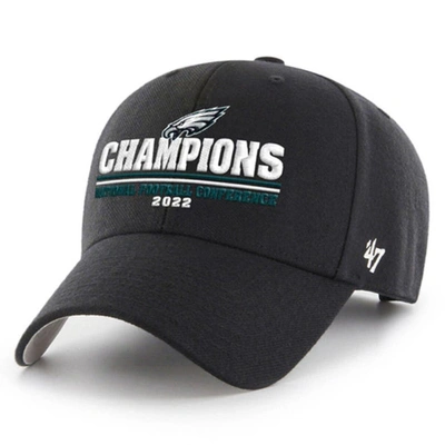 Shop 47 '  Black Philadelphia Eagles 2022 Nfc Champions Mvp Adjustable Hat