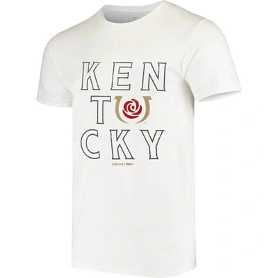 Shop Ahead White Kentucky Derby Horseshoe Rose T-shirt