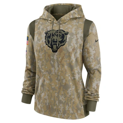 Shop Nike Olive Chicago Bears 2021 Salute To Service Therma Performance Pullover Hoodie