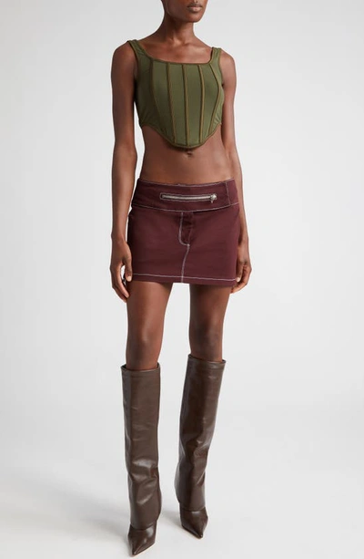 Shop By.dyln Clyde Mesh Corset In Khaki