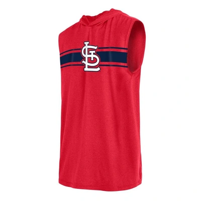 Shop New Era Red St. Louis Cardinals Sleeveless Pullover Hoodie