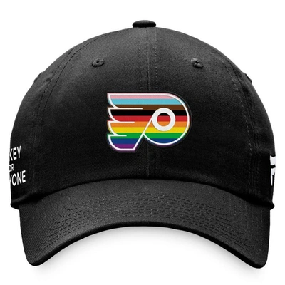 Shop Fanatics Branded Black Philadelphia Flyers Team Logo Pride Adjustable Hat