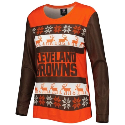 Shop Foco Orange Cleveland Browns Holiday Ugly Pajama Set