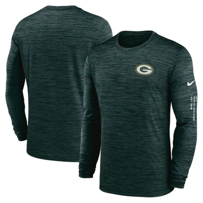 Nike Green Green Bay Packers Velocity Long Sleeve T-shirt In Green