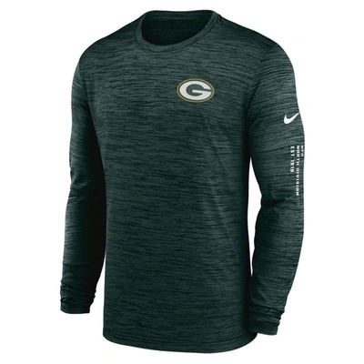 Nike Green Green Bay Packers Velocity Long Sleeve T-shirt In Green