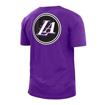 Shop New Era Purple Los Angeles Lakers 2022/23 City Edition Brushed Jersey T-shirt