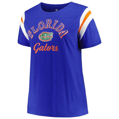 Shop Profile Royal Florida Gators Plus Size Striped Tailgate Scoop Neck T-shirt