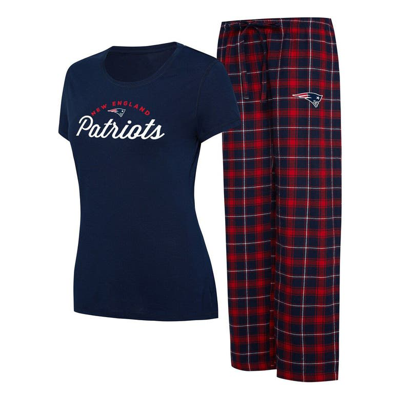 Shop Concepts Sport Navy/red New England Patriots Arctic T-shirt & Flannel Pants Sleep Set