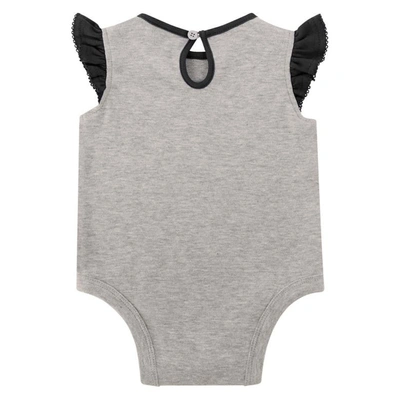 Shop Outerstuff Girls Infant Heather Gray/black Pittsburgh Steelers All Dolled Up Three-piece Bodysuit, Skirt & Boot