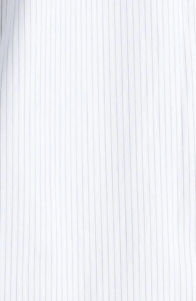 Shop Twp Pinstripe Cotton Poplin Button-up Shirt In White/ Grey/ Blue