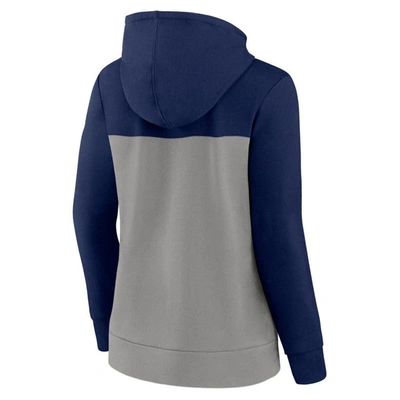 Shop Fanatics Branded Navy/gray New York Yankees Take The Field Colorblocked Hoodie Full-zip Jacket