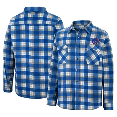 Shop Colosseum Royal/white Boise State Broncos Ellis Plaid Full-snap Shirt Jacket