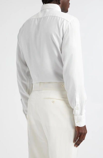 Tom Ford Slim Fit Lyocell Button-down Shirt In Chalk