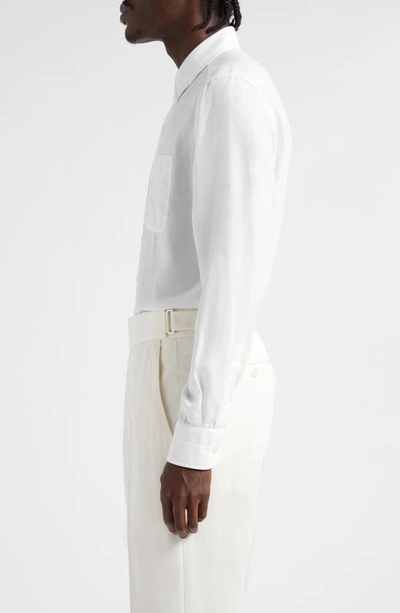 Tom Ford Slim Fit Lyocell Button-down Shirt In Chalk