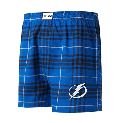 Shop Concepts Sport Blue/black Tampa Bay Lightning Concord Flannel Boxers