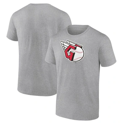Shop Fanatics Branded Heathered Gray Cleveland Guardians Official Logo T-shirt In Heather Gray
