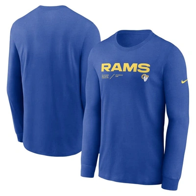 Shop Nike Royal Los Angeles Rams Sideline Infograph Lock Up Performance Long Sleeve T-shirt