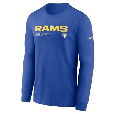 Shop Nike Royal Los Angeles Rams Sideline Infograph Lock Up Performance Long Sleeve T-shirt