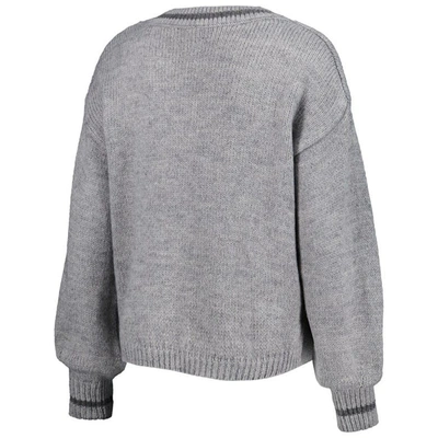 Shop Lusso Gray Golden State Warriors Scarletts Lantern Sleeve Tri-blend V-neck Pullover Sweater