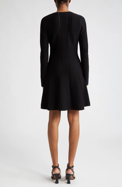 Shop Zimmermann Luminosity Long Sleeve Paneled Mini Sweater Dress In Black