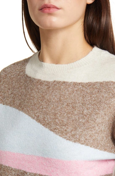 Shop Vero Moda Doffy Art Stripe Sweater In Birch Detail W Brow