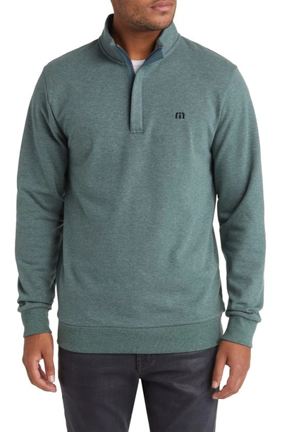 Travismathew Cloud 2.0 Quarter Zip Pullover In Heather Balsam