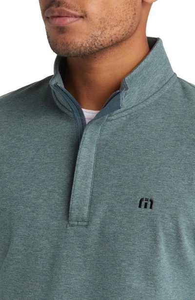 Travismathew Cloud 2.0 Quarter Zip Pullover In Heather Balsam