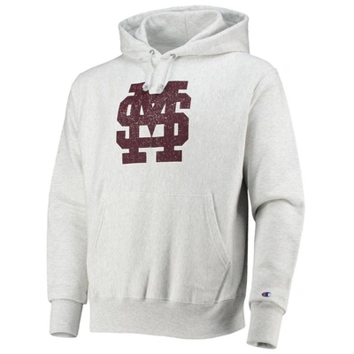 Shop Champion Heathered Gray Mississippi State Bulldogs Team Vault Logo Reverse Weave Pullover Hoodie In Heather Gray