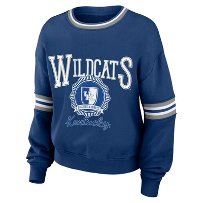 Shop Wear By Erin Andrews Royal Kentucky Wildcats Vintage Pullover Sweatshirt