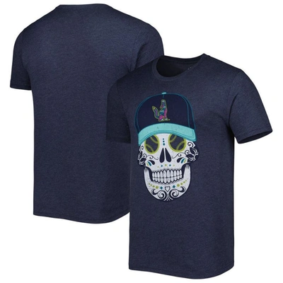 Shop 108 Stitches Heathered Navy Soñadores De Hillsboro Copa De La Diversion Sugar Skull Tri-blend T-shirt