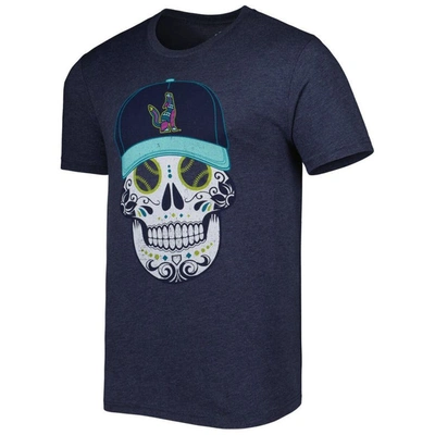 Shop 108 Stitches Heathered Navy Soñadores De Hillsboro Copa De La Diversion Sugar Skull Tri-blend T-shirt