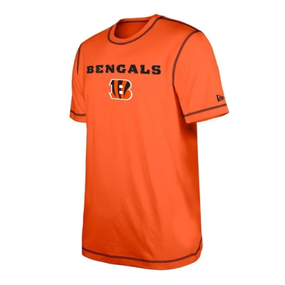 Shop New Era Orange Cincinnati Bengals Third Down Puff Print T-shirt