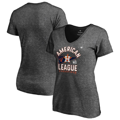 Shop Fanatics Branded Heathered Charcoal Houston Astros 2021 American League Champions Locker Room V-neck In Heather Charcoal