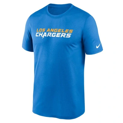 Shop Nike Powder Blue Los Angeles Chargers Legend Wordmark Performance T-shirt