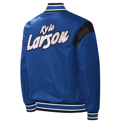 Shop Starter Royal Kyle Larson Force Play Full-snap Varsity Jacket