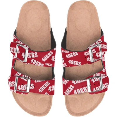 Shop Foco San Francisco 49ers Mini Print Double-buckle Sandals In Brown
