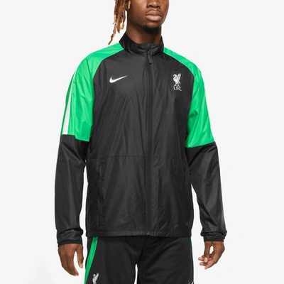 Shop Nike Black Liverpool Academy Awf Raglan Full-zip Jacket